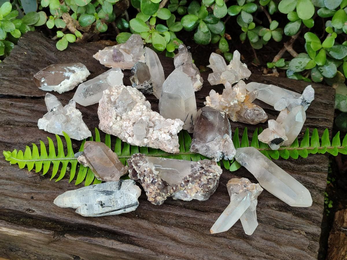 Natural Smokey Quartz Crystals and Clusters with Associated Minerals x 18 From Erongo, Namibia - Toprock Gemstones and Minerals 