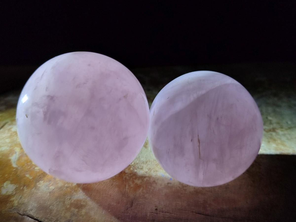 Polished Gemmy Rose Quartz Spheres x 6 From Madagascar - Toprock Gemstones and Minerals 