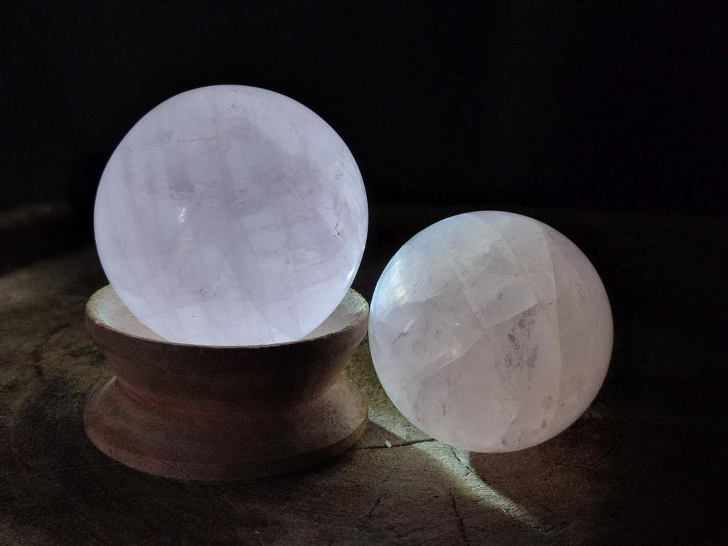 Polished Gemmy Rose Quartz Spheres x 6 From Madagascar - Toprock Gemstones and Minerals 