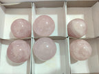 Polished Gemmy Rose Quartz Spheres x 6 From Madagascar - Toprock Gemstones and Minerals 