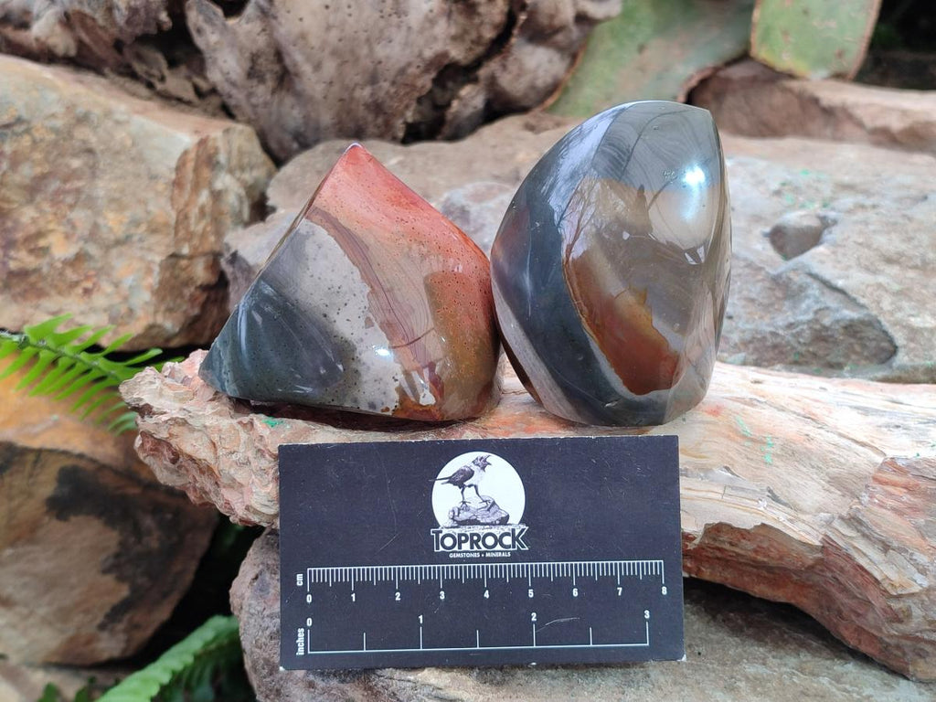 Polished Polychrome Jasper Standing Display Pieces x 6 From Androka, Madagascar - Toprock Gemstones and Minerals 