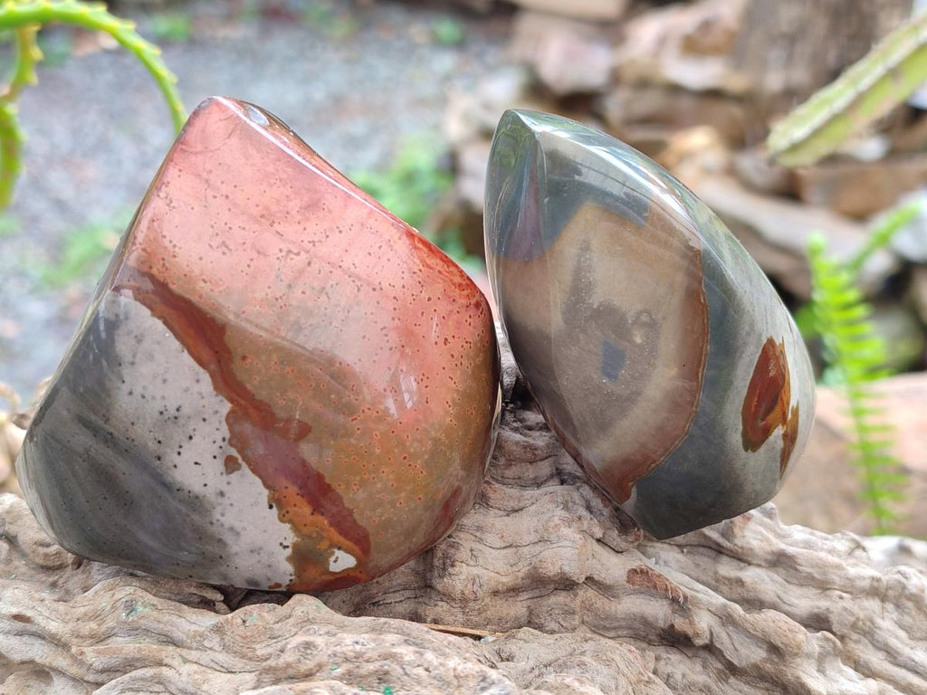 Polished Polychrome Jasper Standing Display Pieces x 6 From Androka, Madagascar - Toprock Gemstones and Minerals 