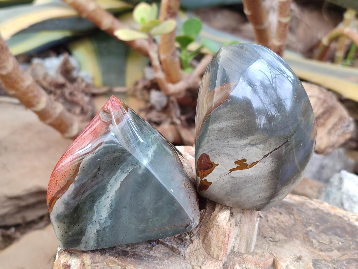 Polished Polychrome Jasper Standing Display Pieces x 6 From Androka, Madagascar - Toprock Gemstones and Minerals 