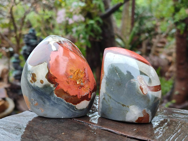 Polished Polychrome Jasper Standing Display Pieces x 6 From Androka, Madagascar - Toprock Gemstones and Minerals 