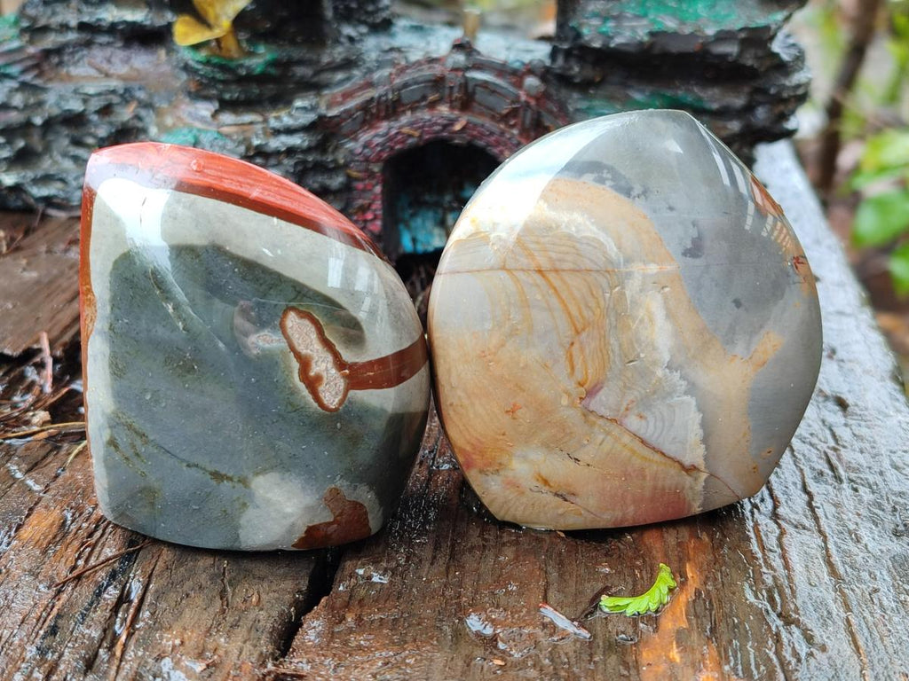 Polished Polychrome Jasper Standing Display Pieces x 6 From Androka, Madagascar - Toprock Gemstones and Minerals 