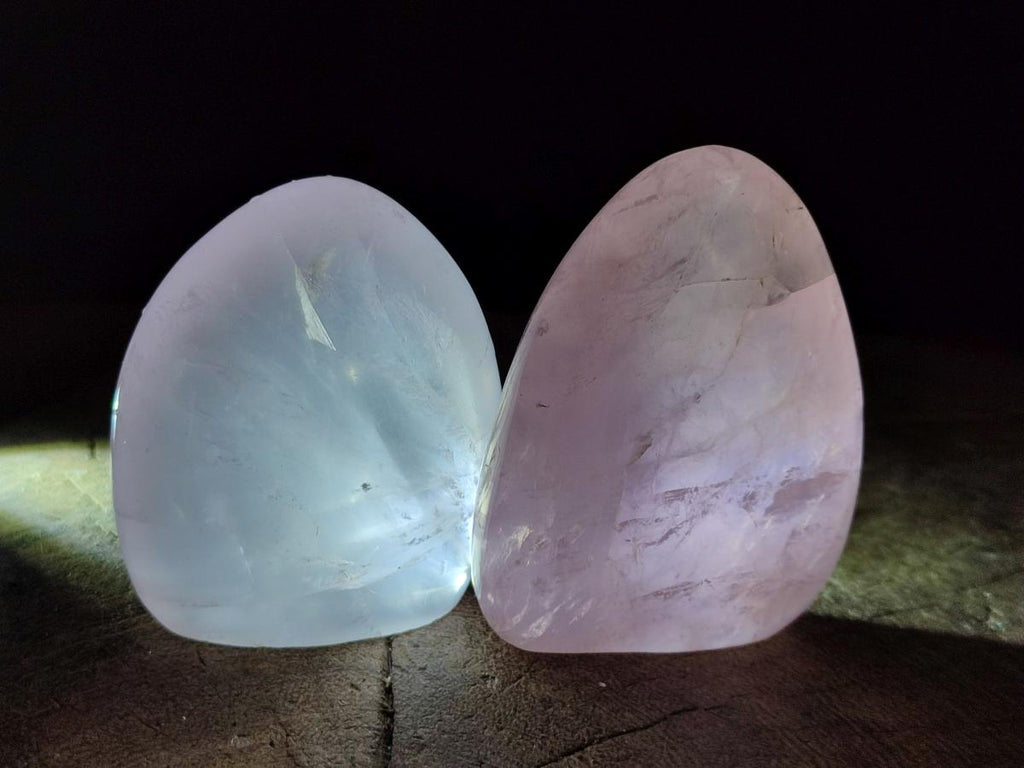 Polished Gemmy Rose Quartz Standing Display Pieces x 7 From Madagascar - Toprock Gemstones and Minerals 