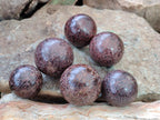 Polished Pyrope Garnet Spheres x 6 From Mahajanga, Madagascar - Toprock Gemstones and Minerals 