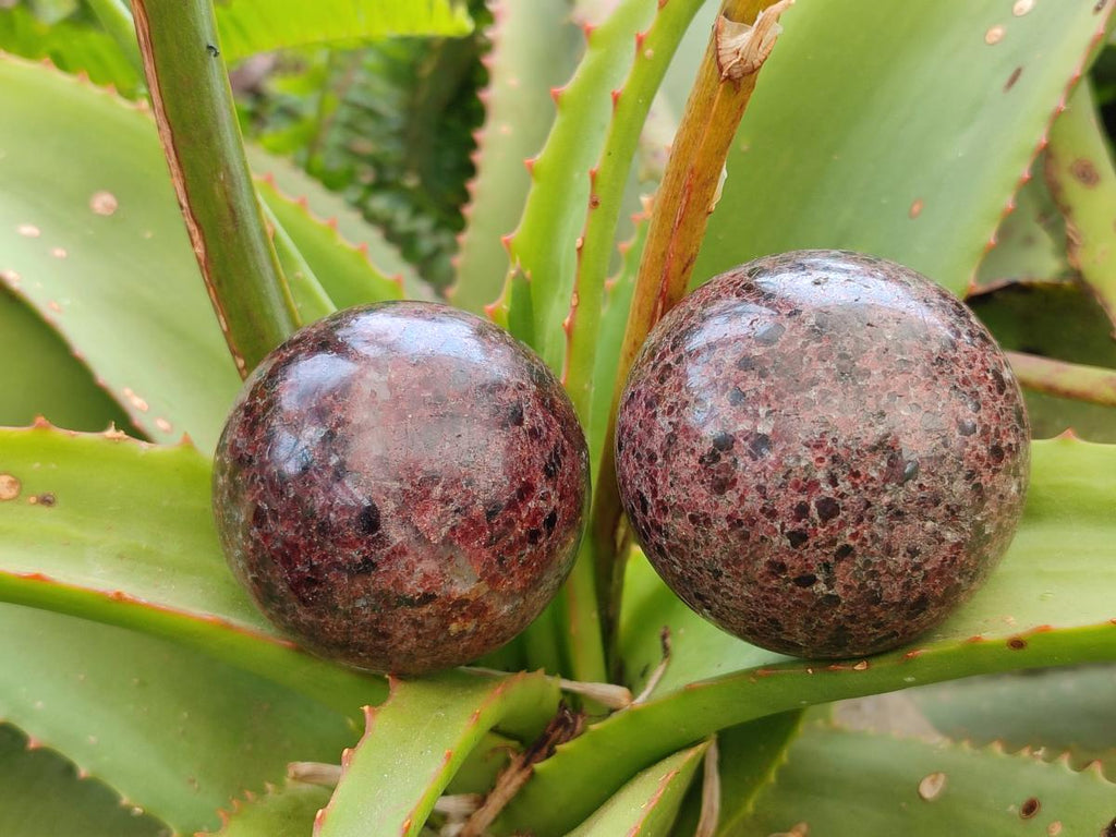 Polished Pyrope Garnet Spheres x 6 From Mahajanga, Madagascar - Toprock Gemstones and Minerals 