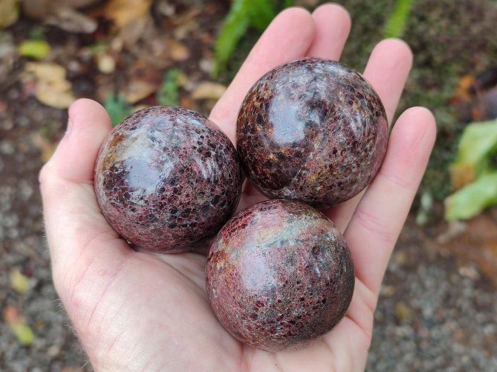 Polished Pyrope Garnet Spheres x 6 From Mahajanga, Madagascar - Toprock Gemstones and Minerals 