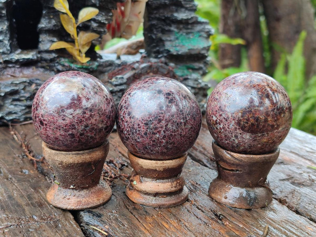 Polished Pyrope Garnet Spheres x 6 From Mahajanga, Madagascar - Toprock Gemstones and Minerals 