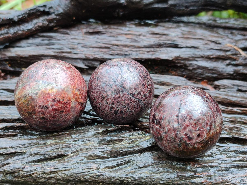 Polished Pyrope Garnet Spheres x 6 From Mahajanga, Madagascar - Toprock Gemstones and Minerals 