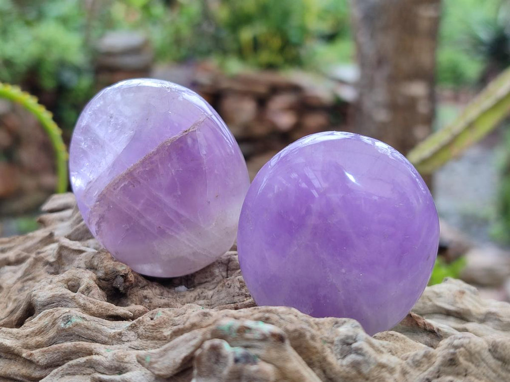 Polished Chevron Amethyst Galets x 20 From Madagascar - Toprock Gemstones and Minerals 