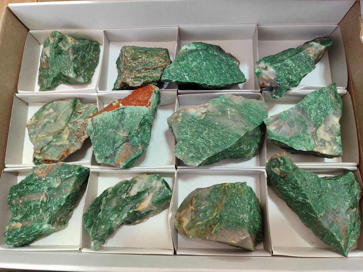 Natural Swazi Jade Cobbed Specimens x 12 From Swaziland - Toprock Gemstones and Minerals 