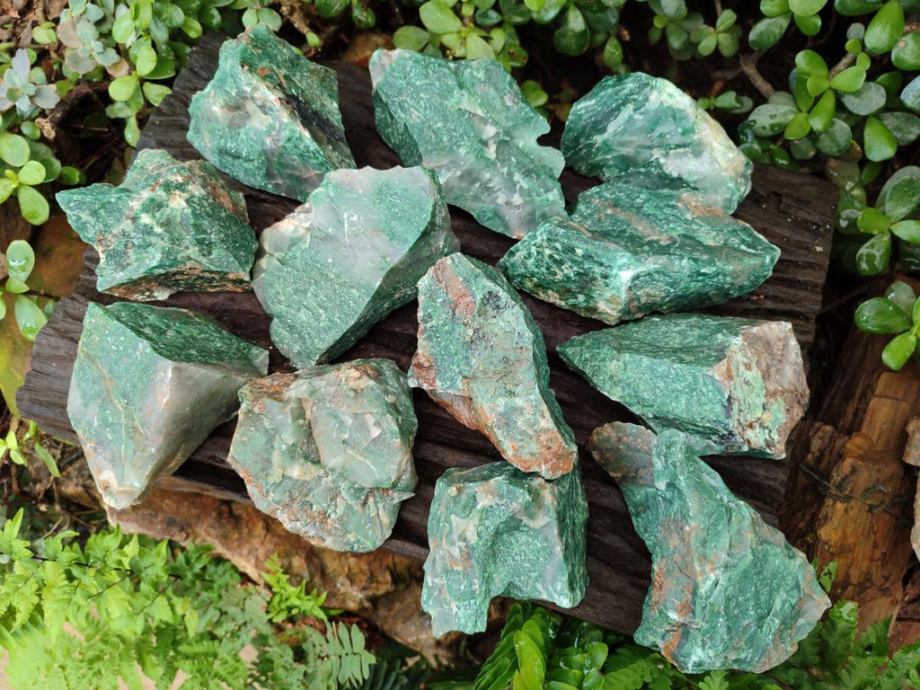 Natural Swazi Jade Cobbed Specimens x 12 From Swaziland - Toprock Gemstones and Minerals 