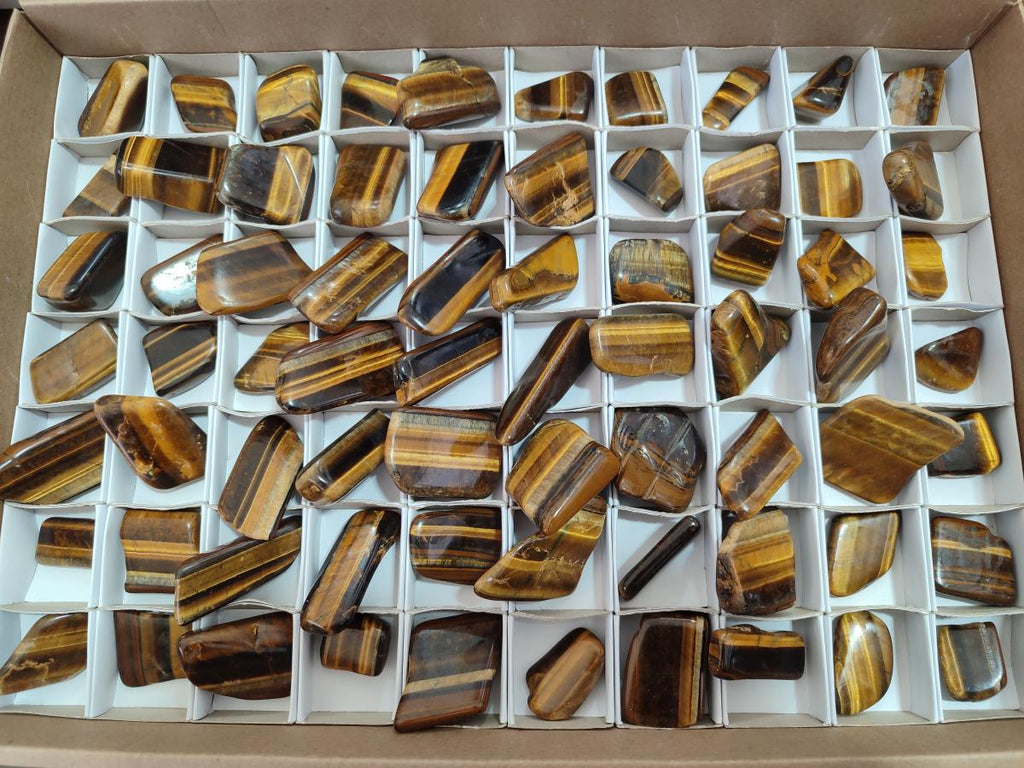 Polished Golden Tigers Eye Tumbled Free Forms x 70 From Prieska, South Africa - Toprock Gemstones and Minerals 