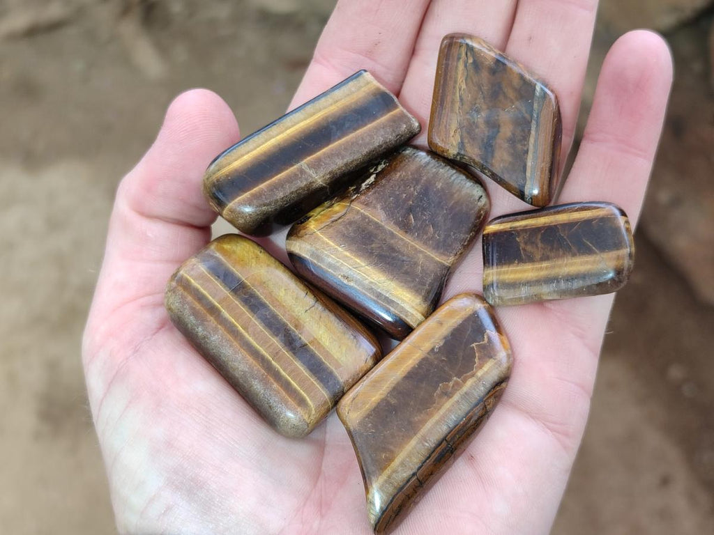 Polished Golden Tigers Eye Tumbled Free Forms x 70 From Prieska, South Africa - Toprock Gemstones and Minerals 