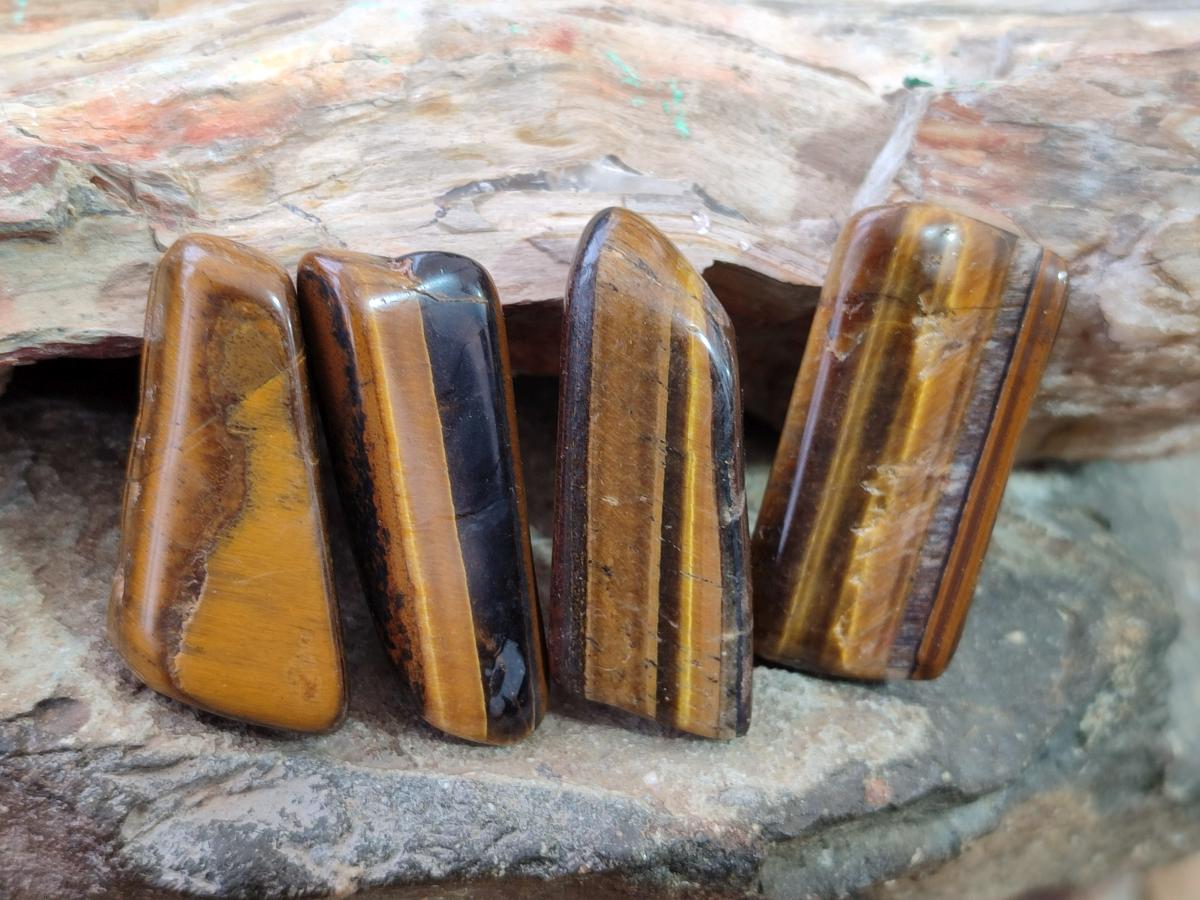 Polished Golden Tigers Eye Tumbled Free Forms x 70 From Prieska, South Africa - Toprock Gemstones and Minerals 