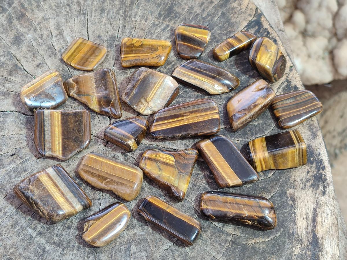 Polished Golden Tigers Eye Tumbled Free Forms x 70 From Prieska, South Africa - Toprock Gemstones and Minerals 