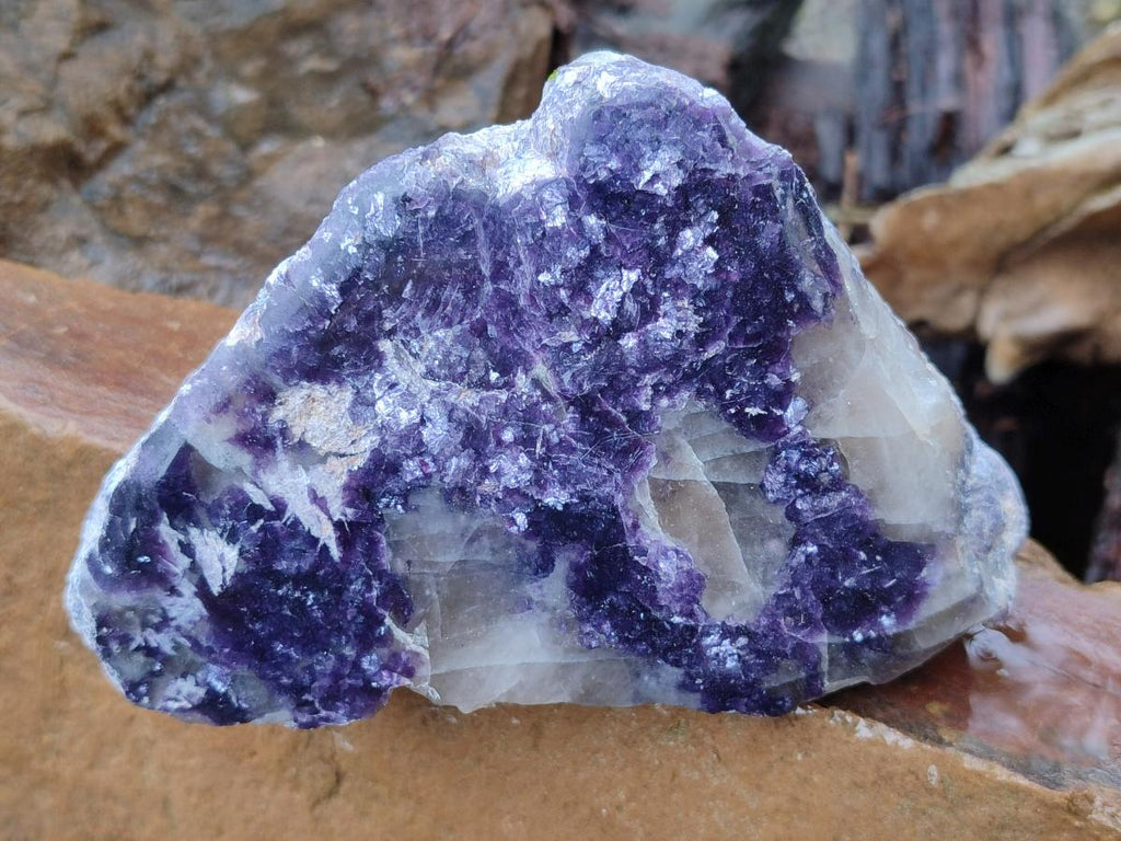 Polished One Side Lithium Silver Leaf Lepidolite Specimens x 6 From Zimbabwe - Toprock Gemstones and Minerals 