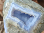 Polished and Natural Blue Lace Agate Standing Display Pieces x 5 From Nsanje, Malawi - Toprock Gemstones and Minerals 