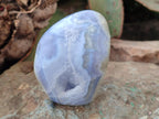 Polished and Natural Blue Lace Agate Standing Display Pieces x 5 From Nsanje, Malawi - Toprock Gemstones and Minerals 