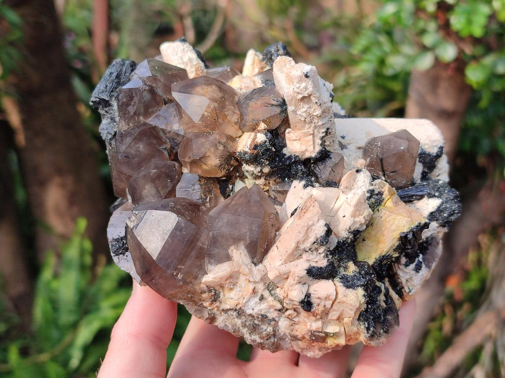 Natural Large Smokey Quartz Cluster with Associated Minerals x 1 From Erongo, Namibia - Toprock Gemstones and Minerals 