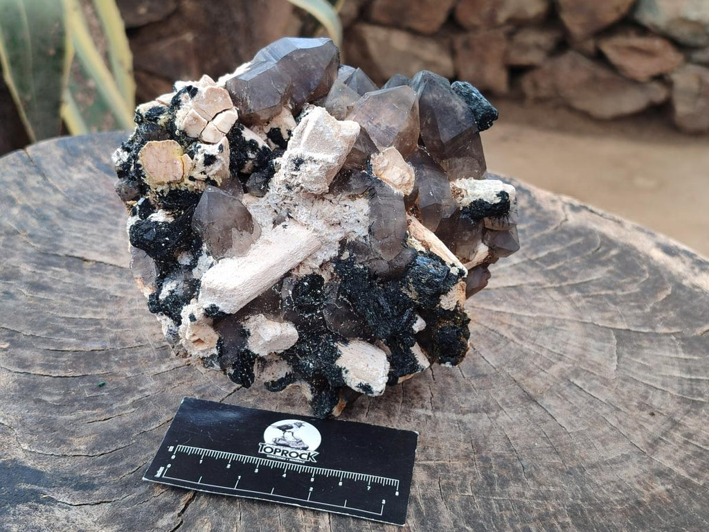 Natural Large Smokey Quartz Cluster with Associated Minerals x 1 From Erongo, Namibia - Toprock Gemstones and Minerals 
