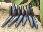 Polished Black Basalt Massage Wands x 12 From Madagascar - Toprock Gemstones and Minerals 
