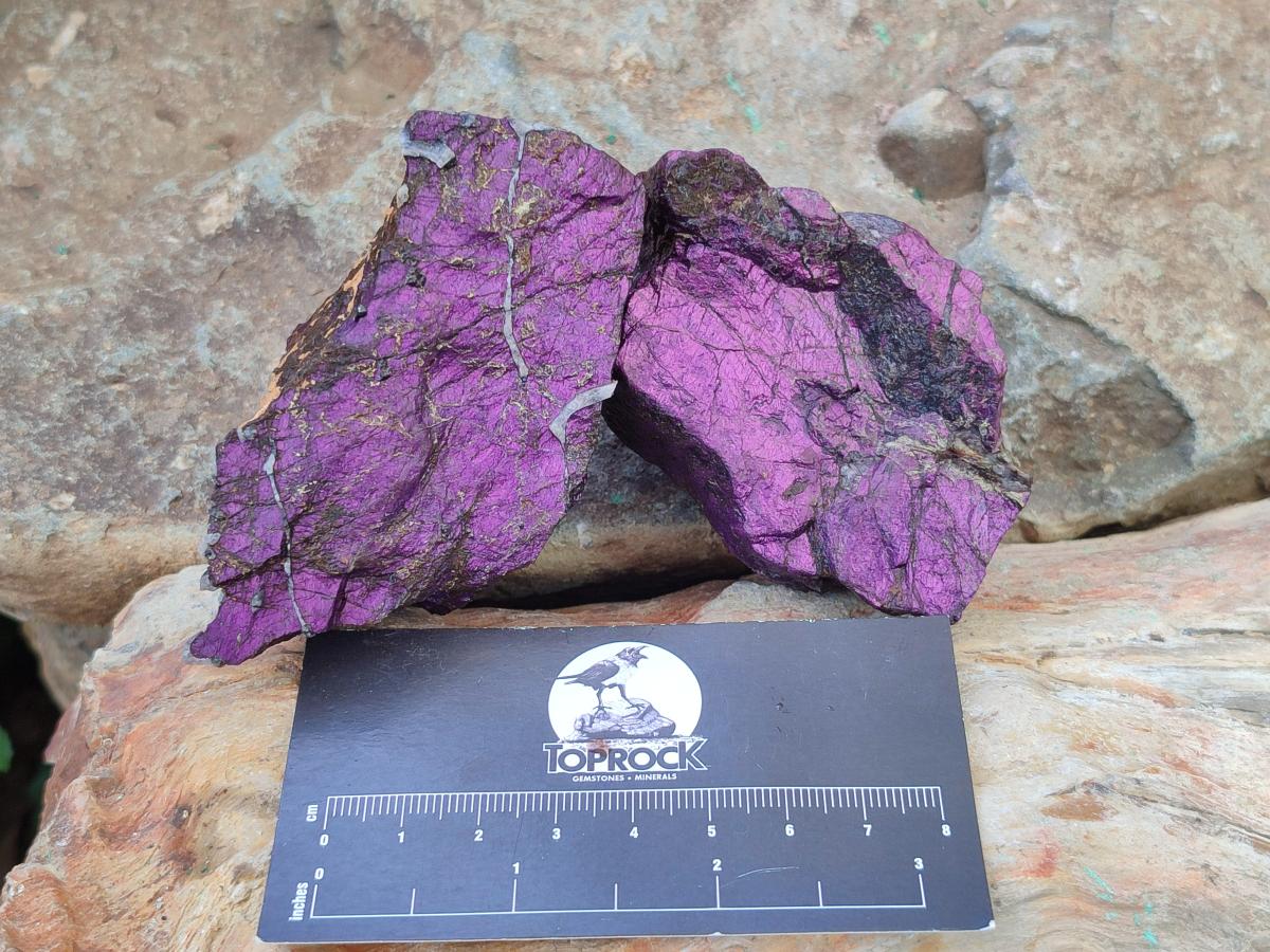 Natural Metallic Cobbed Purpurite Specimens x 13 From Erongo, Namibia - Toprock Gemstones and Minerals 