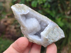Polished One Side Blue Lace Agate Geodes x 12 From Nsanje, Malawi - Toprock Gemstones and Minerals 