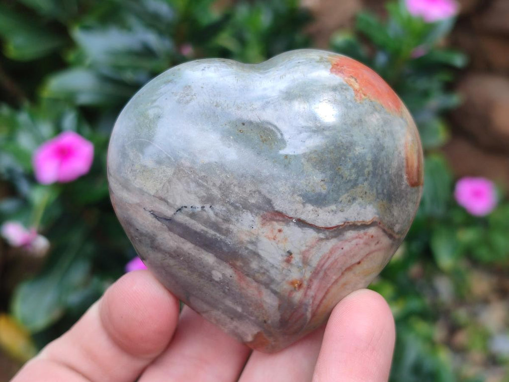 Polished Polychrome Jasper Hearts x 12 From Androka, Madagascar - Toprock Gemstones and Minerals 
