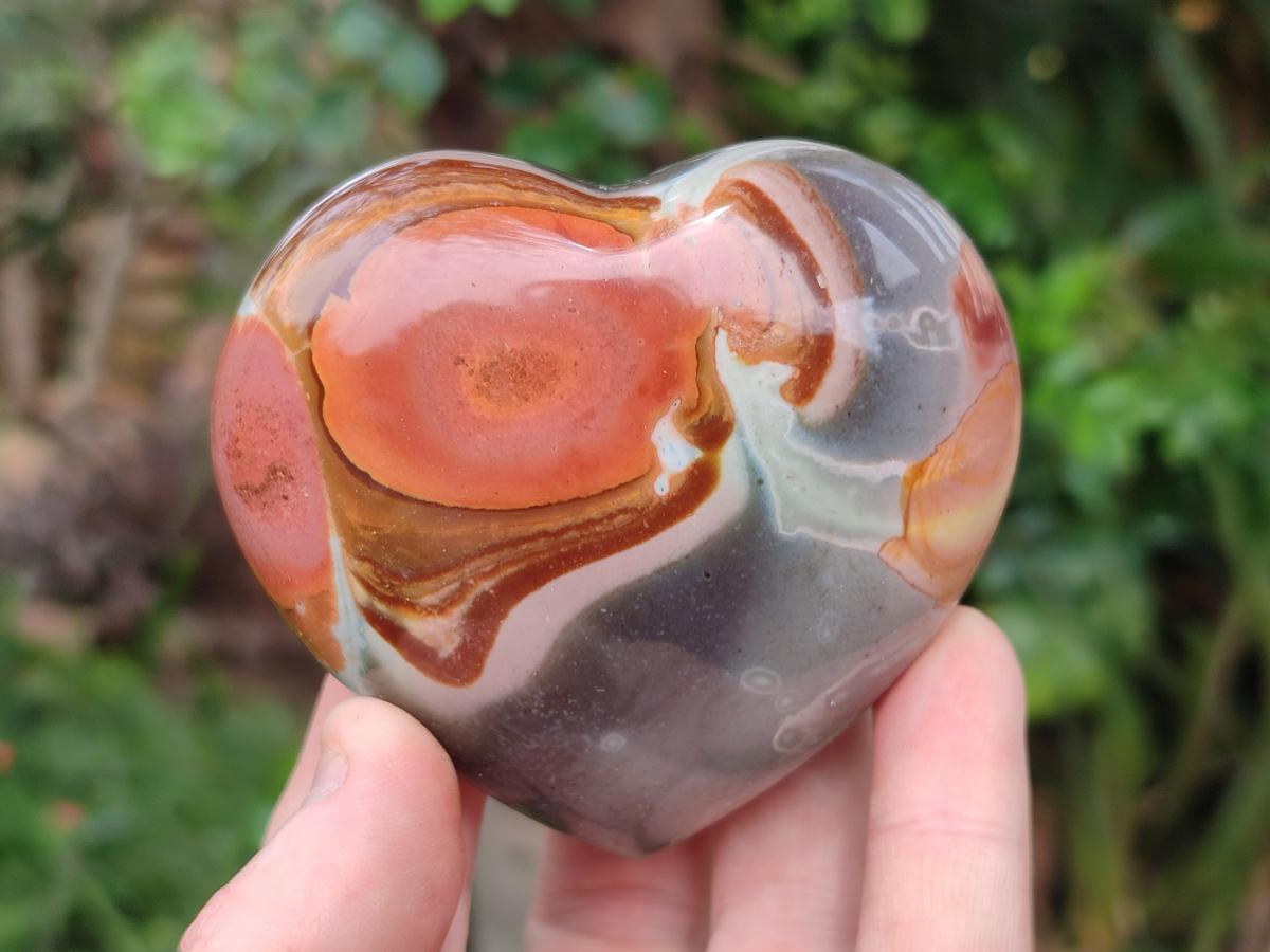 Polished Polychrome Jasper Hearts x 12 From Androka, Madagascar - Toprock Gemstones and Minerals 