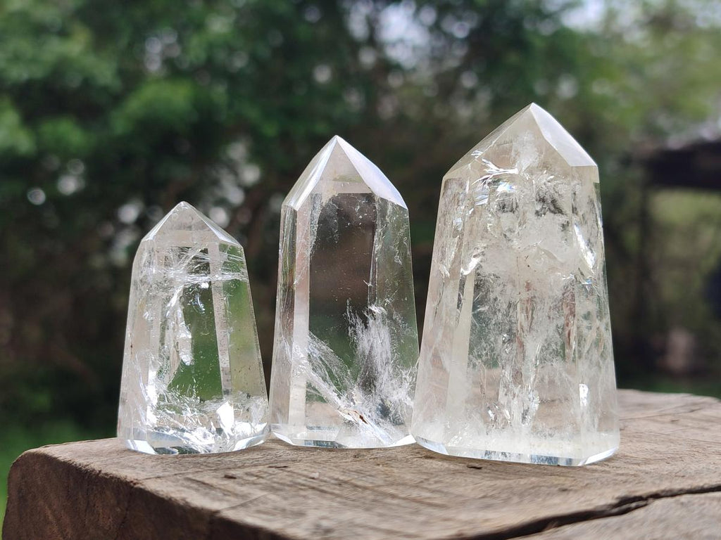 Polished Clear Quartz Crystals x 12 From Madagascar - Toprock Gemstones and Minerals 