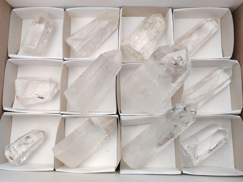 Polished Clear Quartz Crystals x 12 From Madagascar - Toprock Gemstones and Minerals 