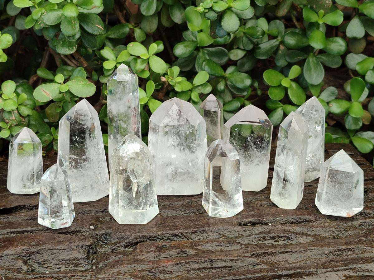 Polished Clear Quartz Crystals x 12 From Madagascar - Toprock Gemstones and Minerals 