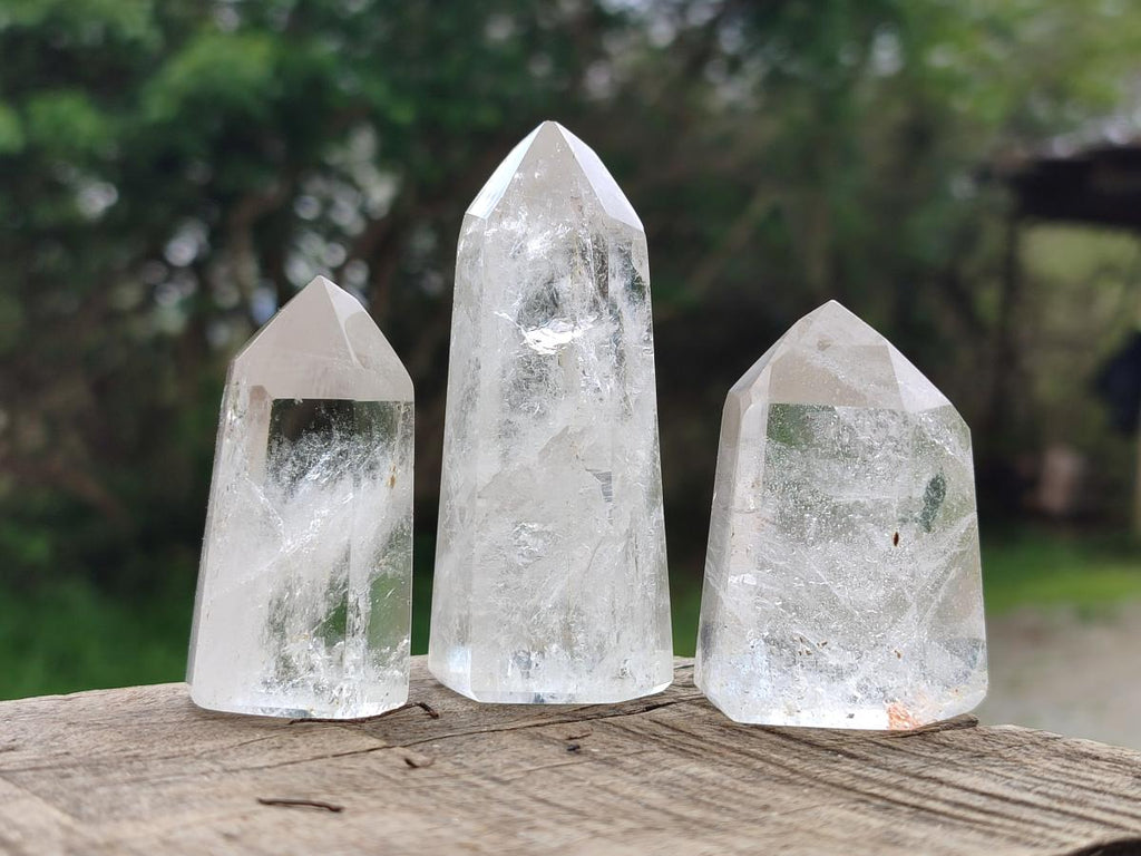 Polished Clear Quartz Crystals x 12 From Madagascar - Toprock Gemstones and Minerals 