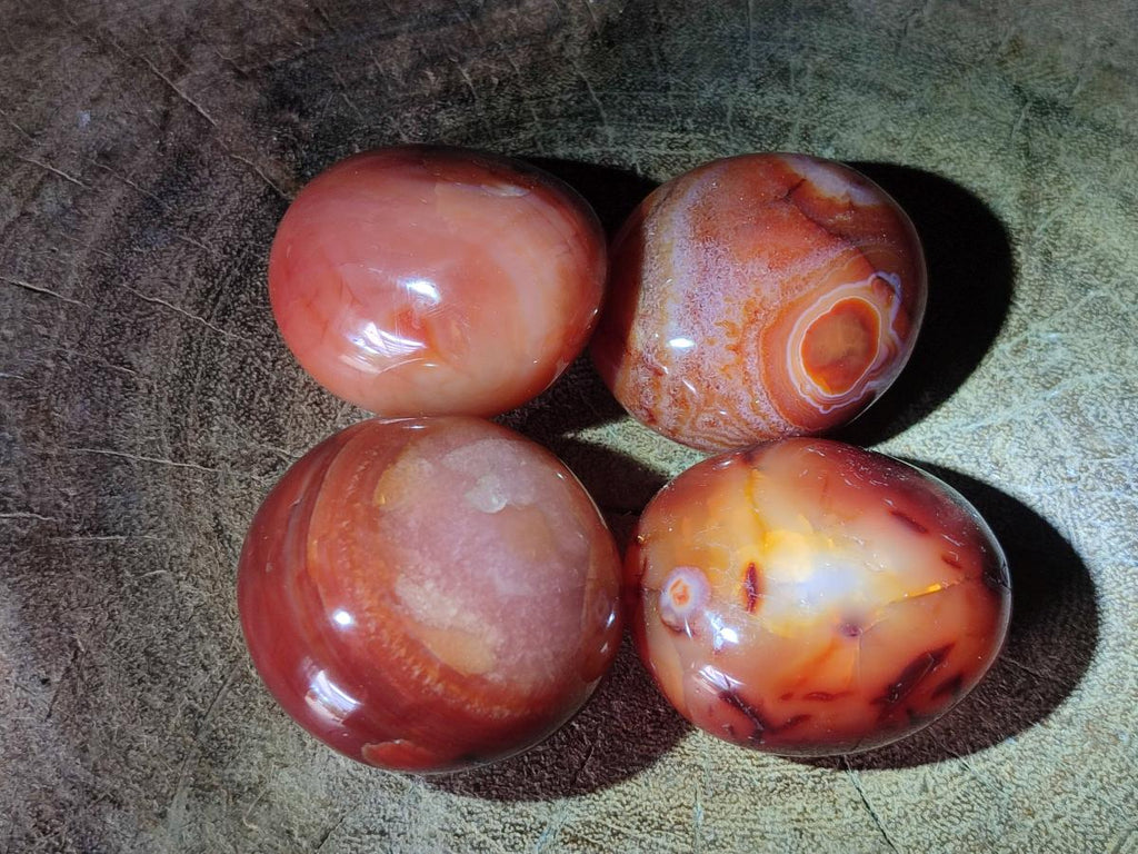 Polished Carnelian Agate Gemstone Galets x 20 From Madagascar - Toprock Gemstones and Minerals 