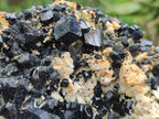Natural Large Dark Smokey Quartz Clusters with Black Tourmaline and Feldspar x 2 From Erongo, Namibia - Toprock Gemstones and Minerals 