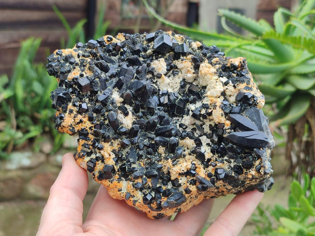 Natural Large Dark Smokey Quartz Clusters with Black Tourmaline and Feldspar x 2 From Erongo, Namibia - Toprock Gemstones and Minerals 
