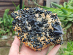 Natural Large Dark Smokey Quartz Clusters with Black Tourmaline and Feldspar x 2 From Erongo, Namibia - Toprock Gemstones and Minerals 