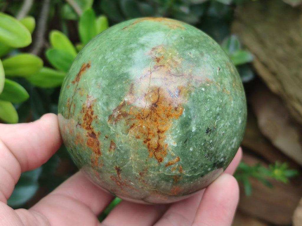 Polished Green Chrysoprase Spheres x 2 From Ambatondrazaka, Madagascar - Toprock Gemstones and Minerals 