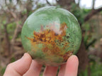 Polished Green Chrysoprase Spheres x 2 From Ambatondrazaka, Madagascar - Toprock Gemstones and Minerals 