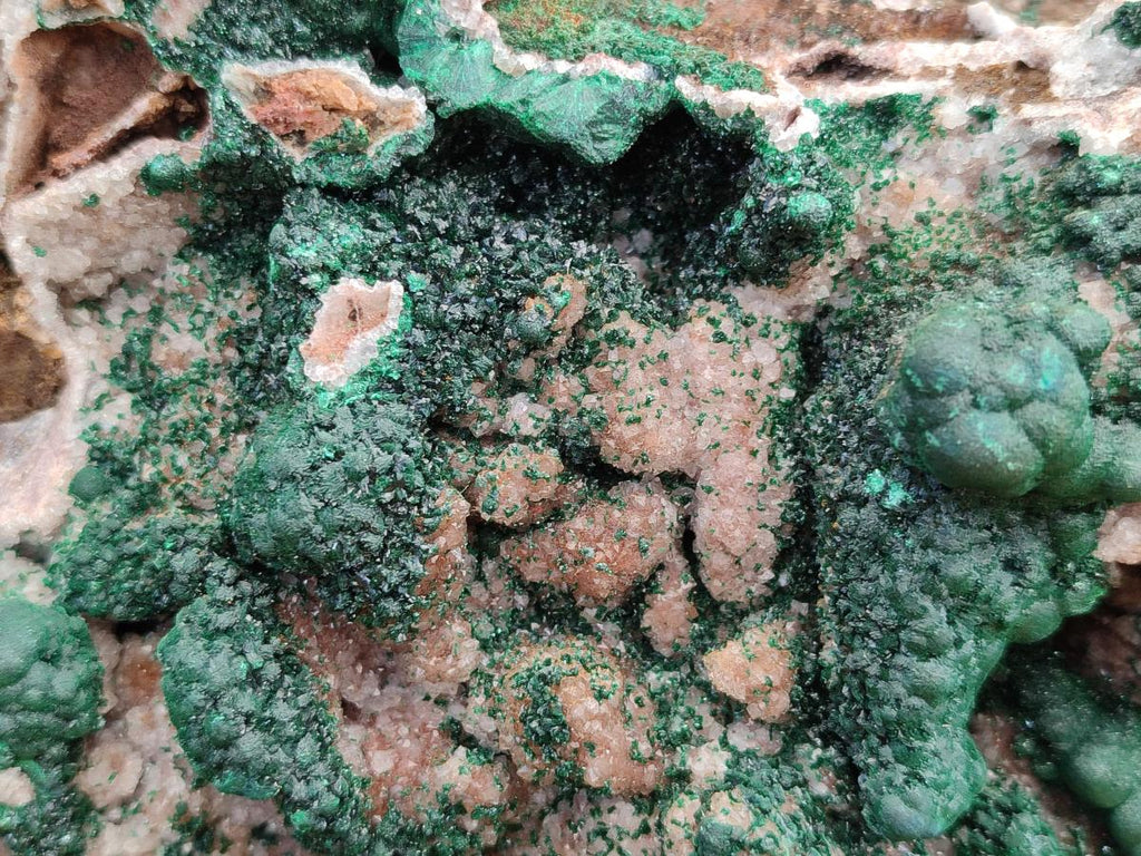 Natural XL Museum Ball Malachite Specimen with Drusy Quartz on Dolomite Matrix x 1 From Mindingi Mine, Kambove, Congo - Toprock Gemstones and Minerals 