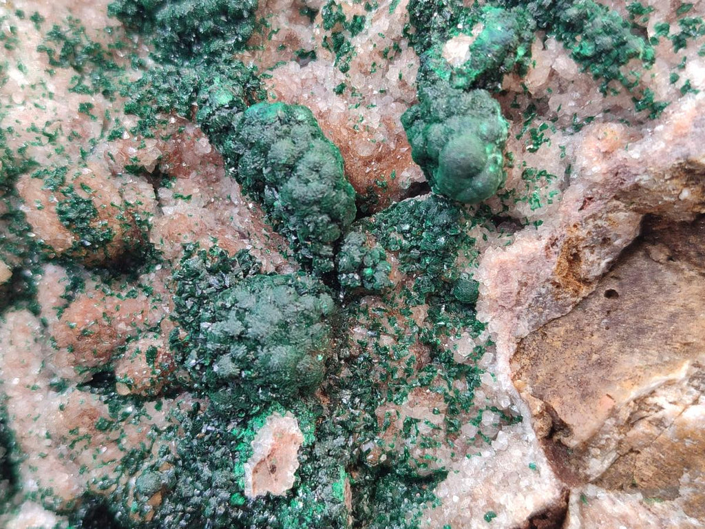 Natural XL Museum Ball Malachite Specimen with Drusy Quartz on Dolomite Matrix x 1 From Mindingi Mine, Kambove, Congo - Toprock Gemstones and Minerals 