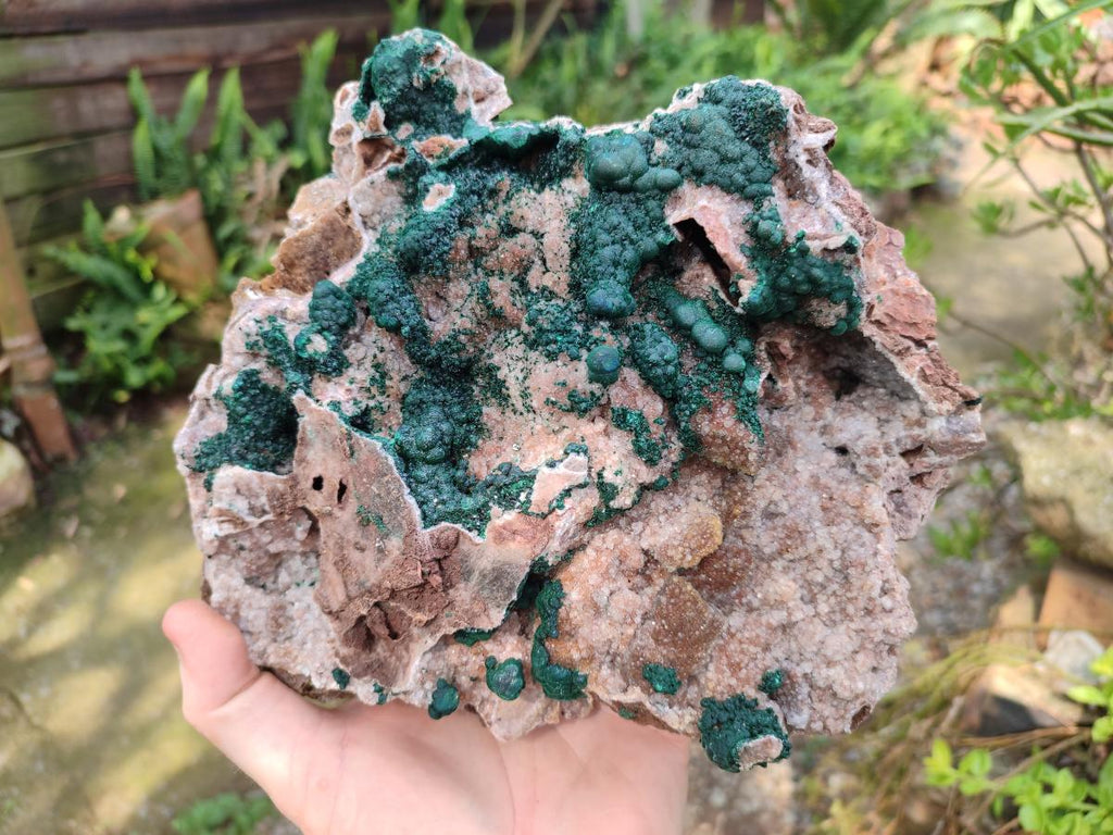 Natural XL Museum Ball Malachite Specimen with Drusy Quartz on Dolomite Matrix x 1 From Mindingi Mine, Kambove, Congo - Toprock Gemstones and Minerals 