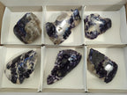 Polished One Side Lithium Silver Leaf Lepidolite Specimens x 6 From Zimbabwe - Toprock Gemstones and Minerals 