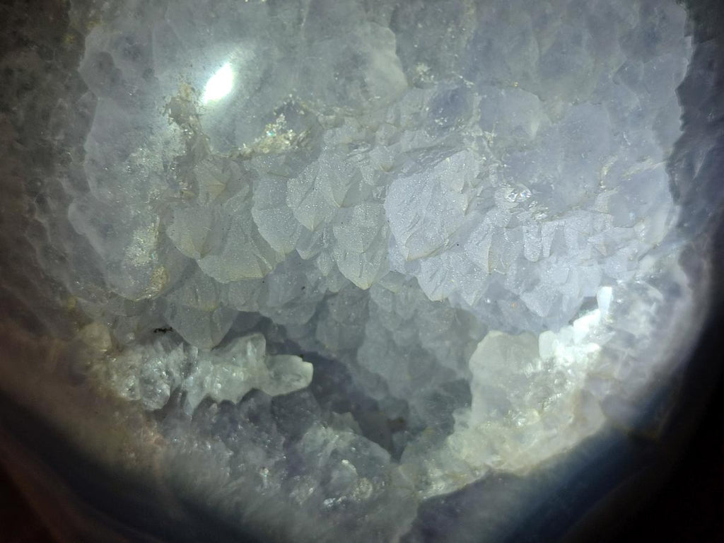 Polished and Natural XL Blue Lace Agate Standing Display Piece x 1 From Nsanje, Malawi - Toprock Gemstones and Minerals 