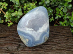 Polished and Natural XL Blue Lace Agate Standing Display Piece x 1 From Nsanje, Malawi - Toprock Gemstones and Minerals 