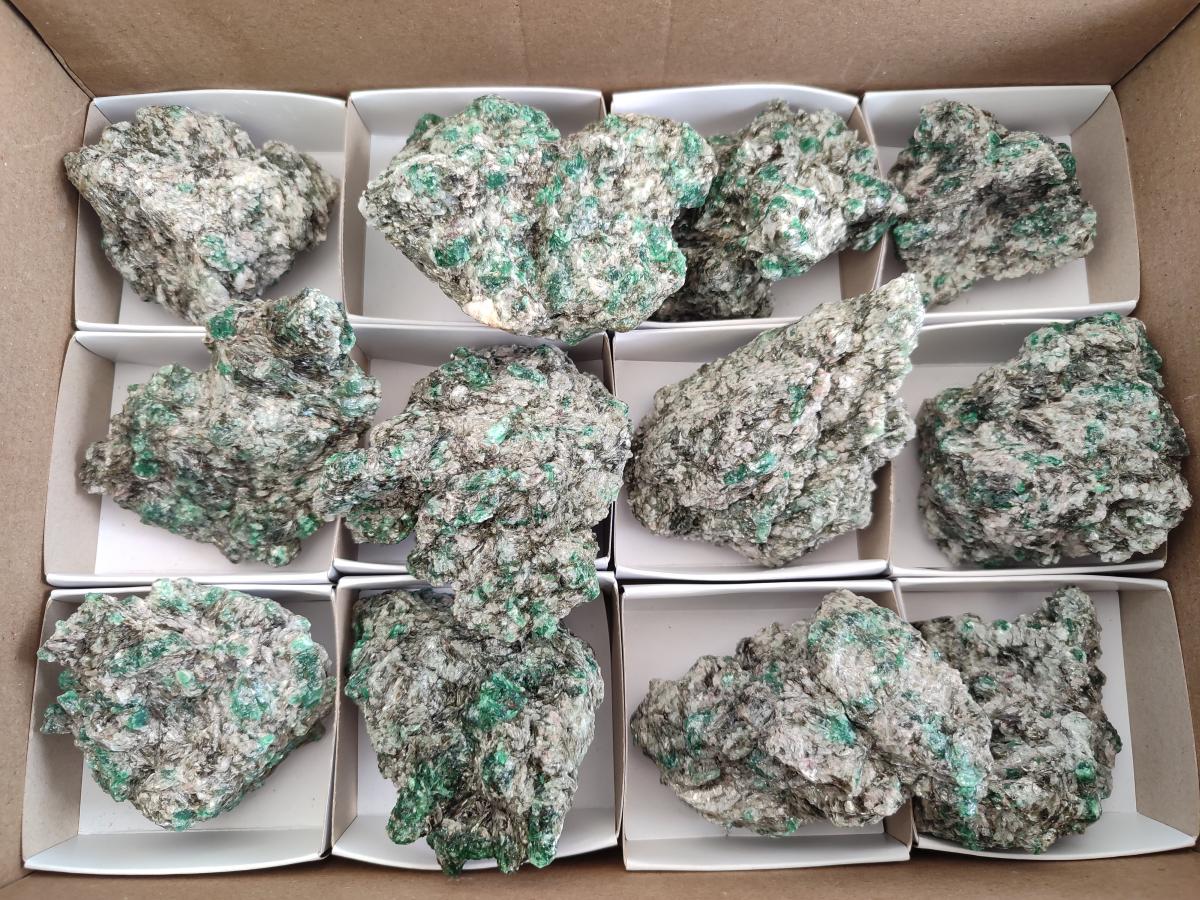 Natural Emerald Mica 'Mutokolite' Cobbed Specimens x 12 From Mutoko, Zimbabwe - Toprock Gemstones and Minerals 