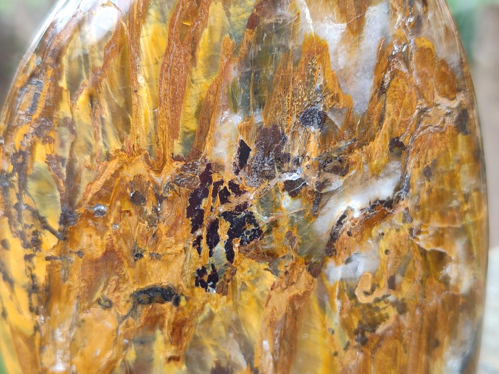 Polished Golden Nellite Tigers Eye Standing Display Pieces x 3 From Prieska, South Africa - Toprock Gemstones and Minerals 